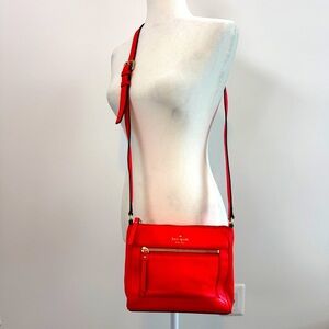 Kate Spade Leather Crossbody Bag in Dark Coral